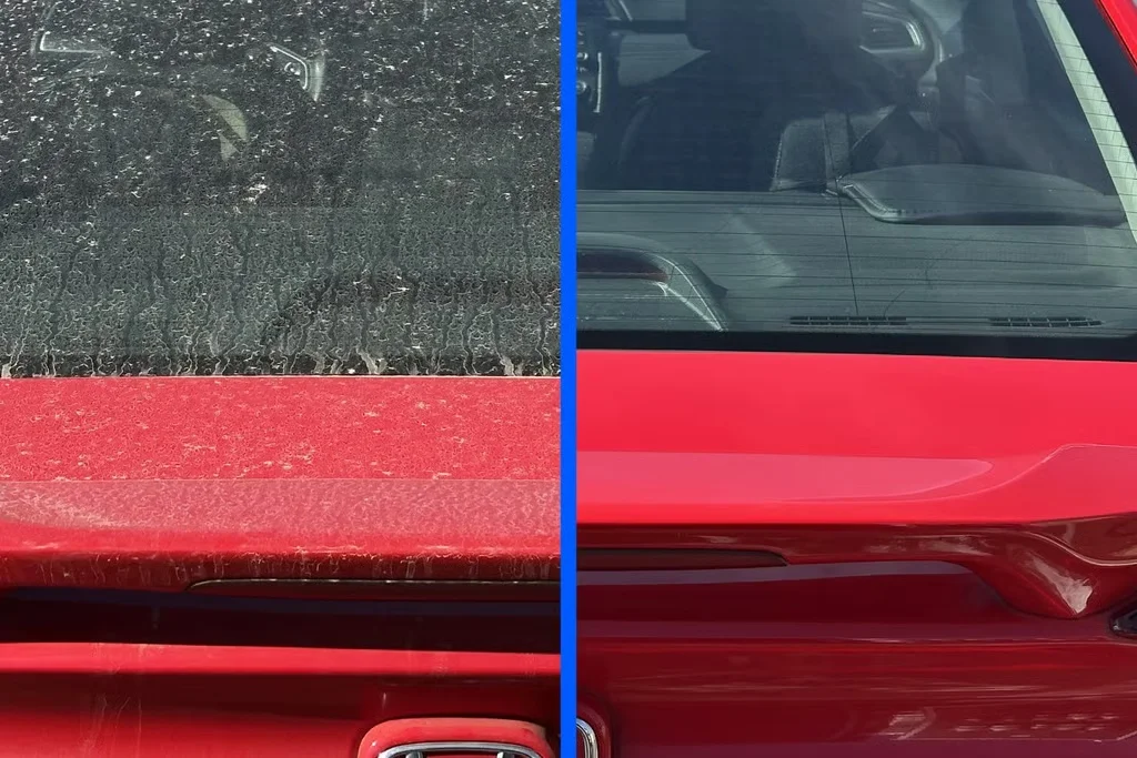 Before and after exterior cleaning